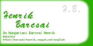 henrik barcsai business card